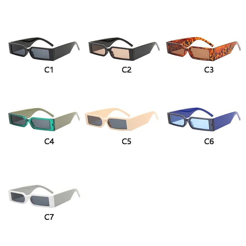 Óculos de Sol Retangulares de Luxo Masculinos Hip Hop Vintage Designer Shades Pretos Pequenos Personalidade UV400