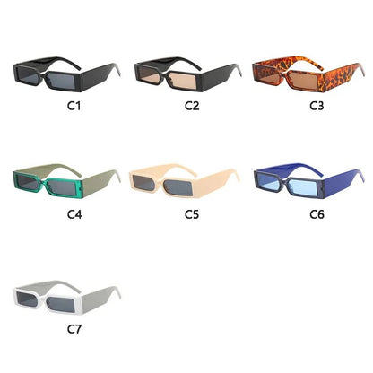 Óculos de Sol Retangulares de Luxo Masculinos Hip Hop Vintage Designer Shades Pretos Pequenos Personalidade UV400