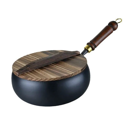 Panela de ferro best-seller, panela de barriga grande, mini wok forjada à mão, mini panela de ferro pequena, wok doméstica sem revestimento e antiaderente