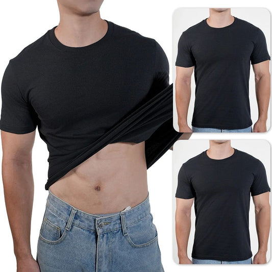 3pcs Mens Plain T-Shirt Casual 100% Cotton Slim Fit Short Sleeve Fitness Top Gym Clothes Soft Male White Black Big Size T Shirt