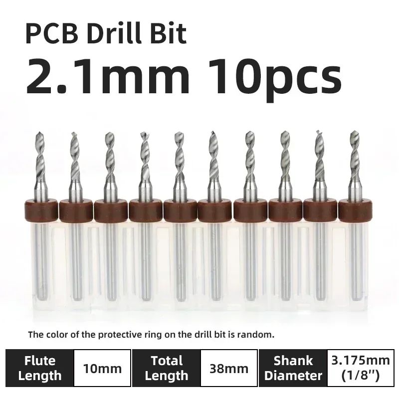 Broca PCB 10pcs Conjunto de Brocas Micro Diâmetro de Aço Tungstênio 1/8" Cabo Fixo Mini Broca CNC 0.1-3.175mm