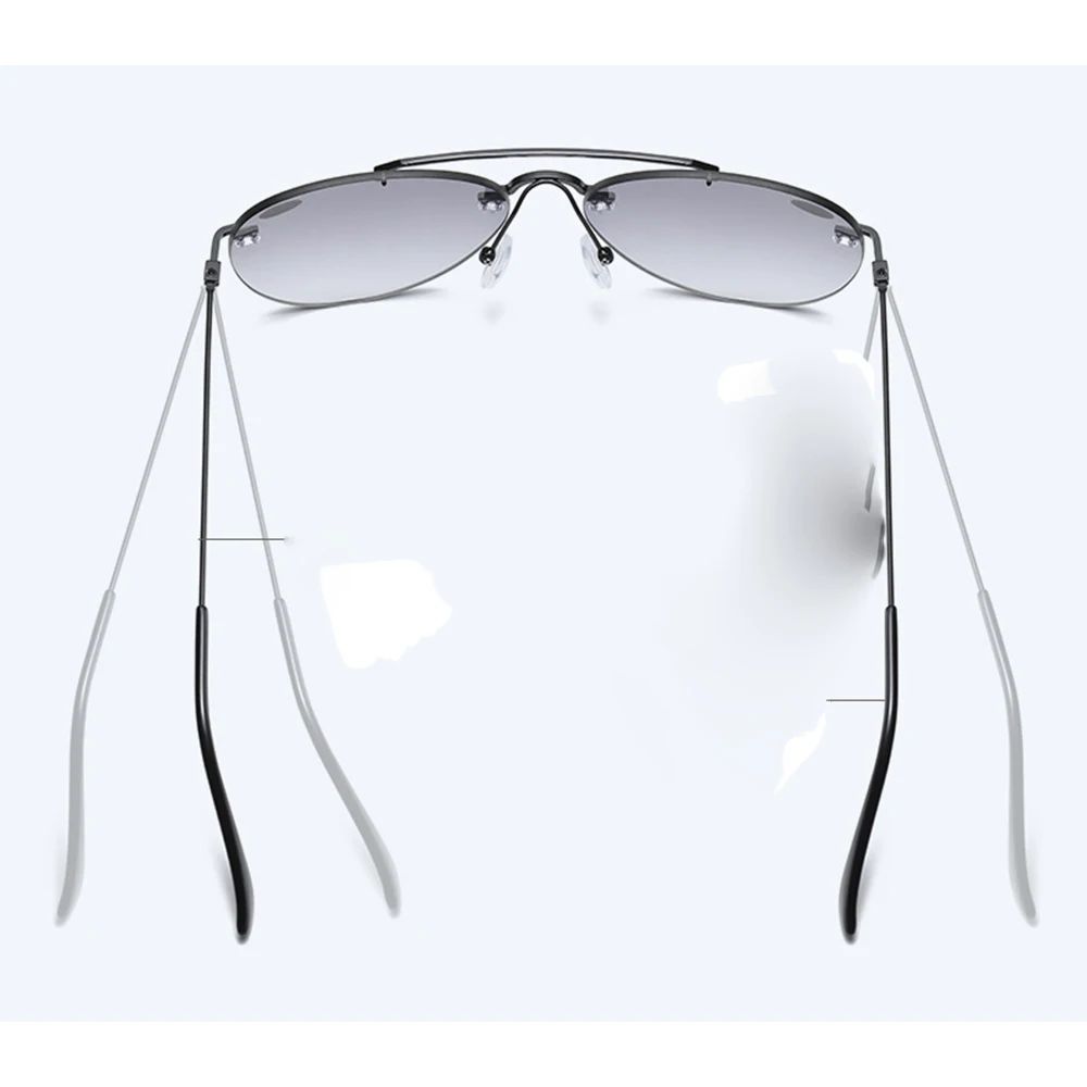 Clara Vida Rimless Pilot Aviation Style Bifocal Reading Glasses Sunglasses Multi-Functional +1 to +4