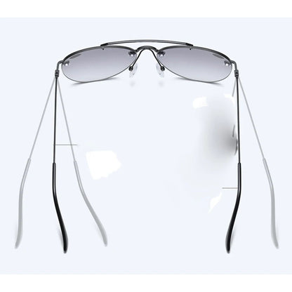 Clara Vida Rimless Pilot Aviation Style Bifocal Reading Glasses Sunglasses Multi-Functional +1 to +4