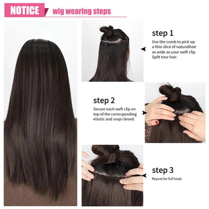 Bio Body Wave Clip in Hair Extensions 22 polegadas 4 peças/lote 220g Macio Natural Fibra Sintética Resistente ao Calor Clip in