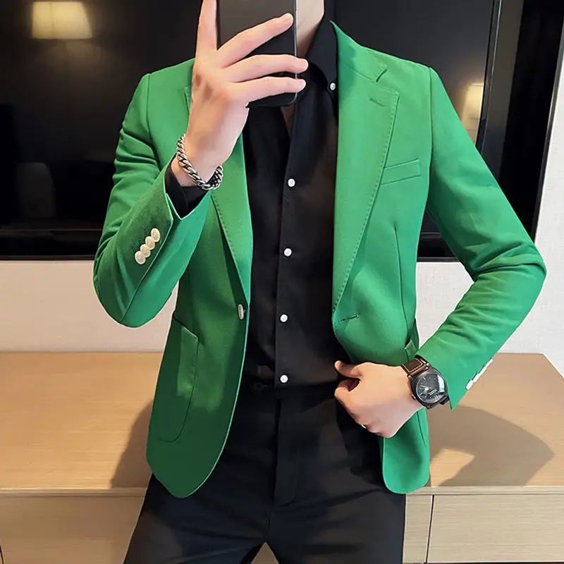 Single Breasted High Quality Coat Spring Autumn Men's Suit Jackets Models Trendy 2025 Gentleman Simple Fashionable Male Blazer