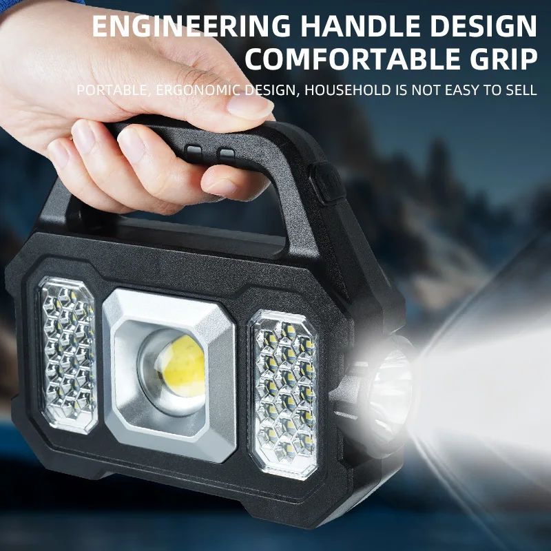 High Power Led Flashlights Rechargeable Camping Work Light Multi Functional Portable Light Solar Charging 6 Lighting Modes ?