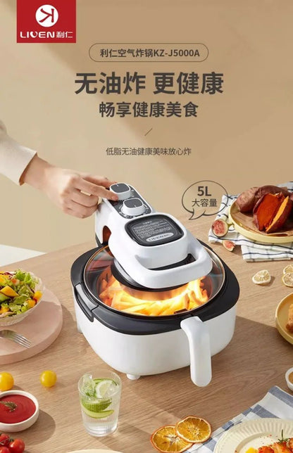 220V Automatic Double-Layer Electric Air Fryer Hot Pot Non-Stick Home Use Large Capacity Potatoes Fryer