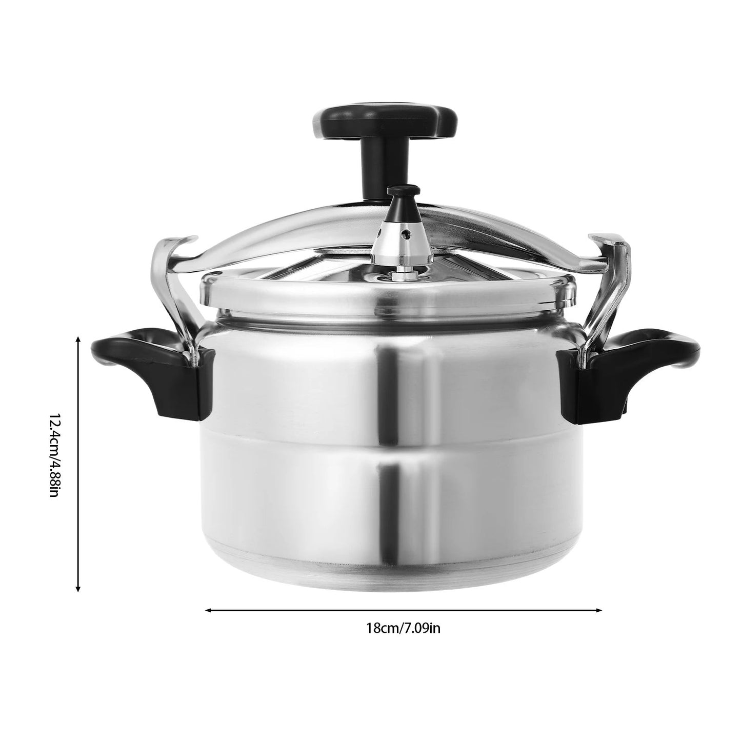 Panela de Pressão de Alumínio Compatível com Indução com Válvula de Mola Dispositivos de Segurança 3L/3.17Qt Capacidade Para Fogão Elétrico, a Gás