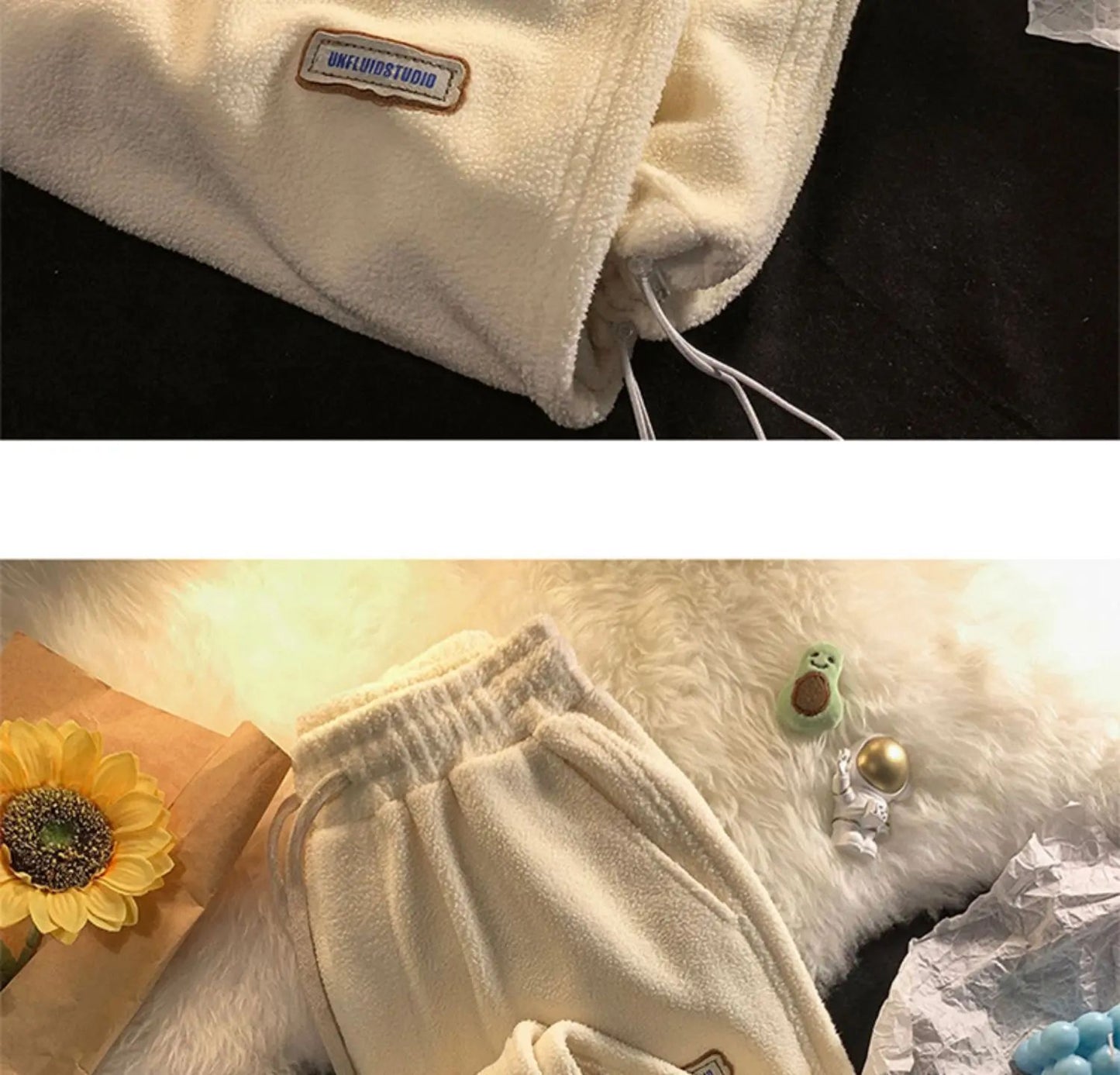 Lamb Velvet Thickened Fleece Women's Casual Pants Autumn Winter Warm Outdoor Wear Loose Fit Sports Trousers