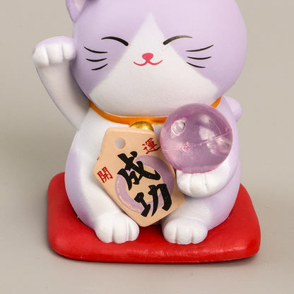 1 unidade Desenho Animado Japonês Gato da Sorte Estatueta 3D Modelo Animal Presente Ornamento de Carro Decoração Artesanal Doméstica Decoração de Vidro Acessórios DIY