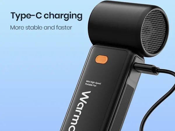 Handheld USB Turbo Fan  Super Strong Airflow Infinite Speed Adjustment Long-Lasting Battery Rechargeable Multipurpose Pocket Fan