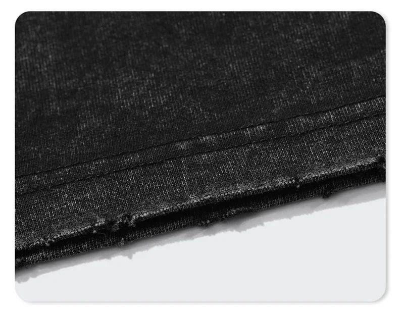 Spider Cat Graphic Printed T-Shirt High Street Streetwear T Shirt Vintage Washed Loose Oversize Tshirt Fashion Cotton Men Tees