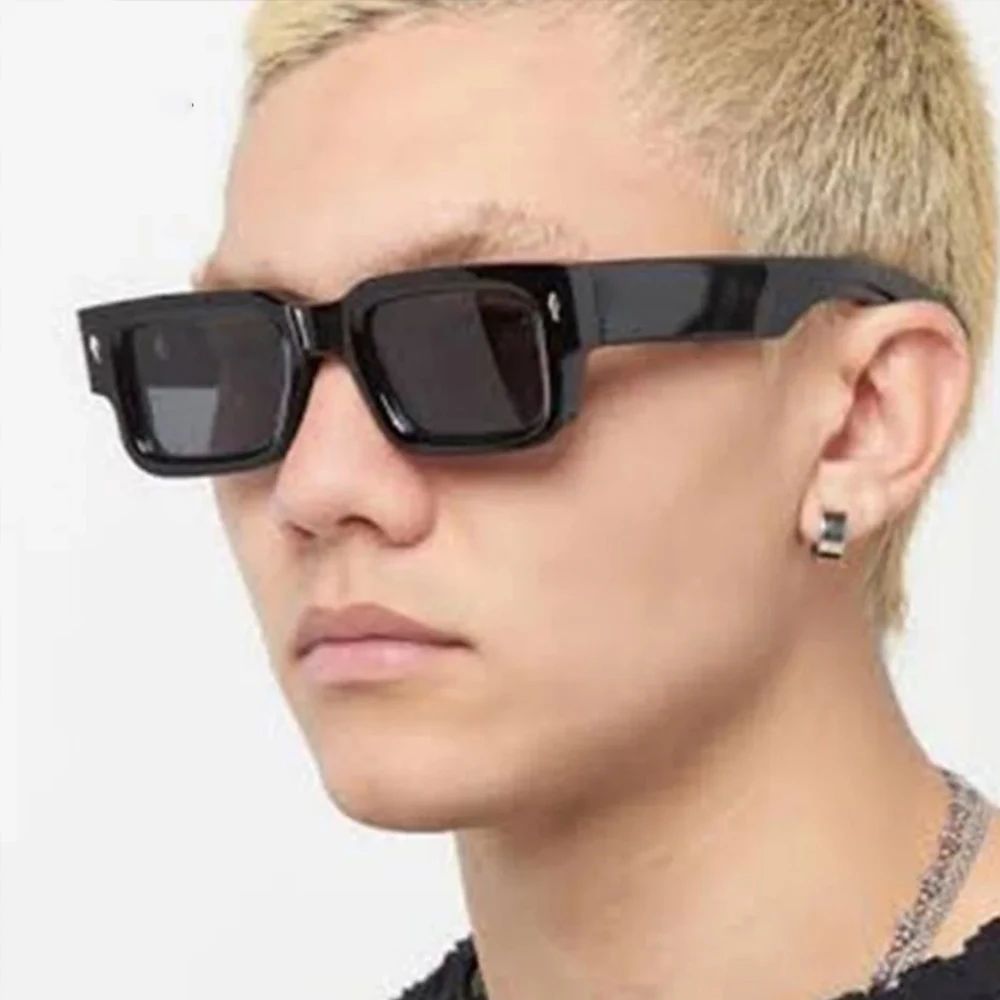 Retro Men Square Sunglasses For Women Vintage Luxury Rivet Designer Sun Glasses Fashion Arrow Shades UV400 Eyeglasses