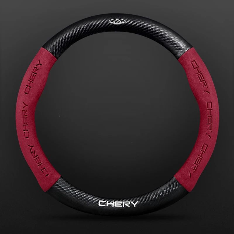 Car buckskin carbon fiber steering wheel cover for Chery Tiggo 8 Arrizo 5 pro gx 5x eQ7 Chery Tiggo 7 Pro 2020 2021 2022 2023