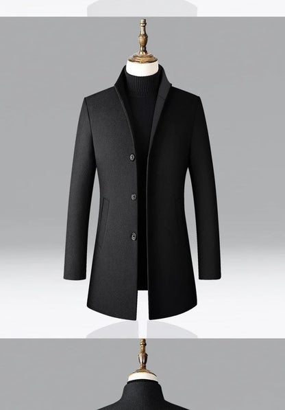 TFETTERS Brand Trench Coat Korean Fashion Business Casual Stand Collar Long Jackets for Men 2025 Autumn Windbreaker Winter Coats