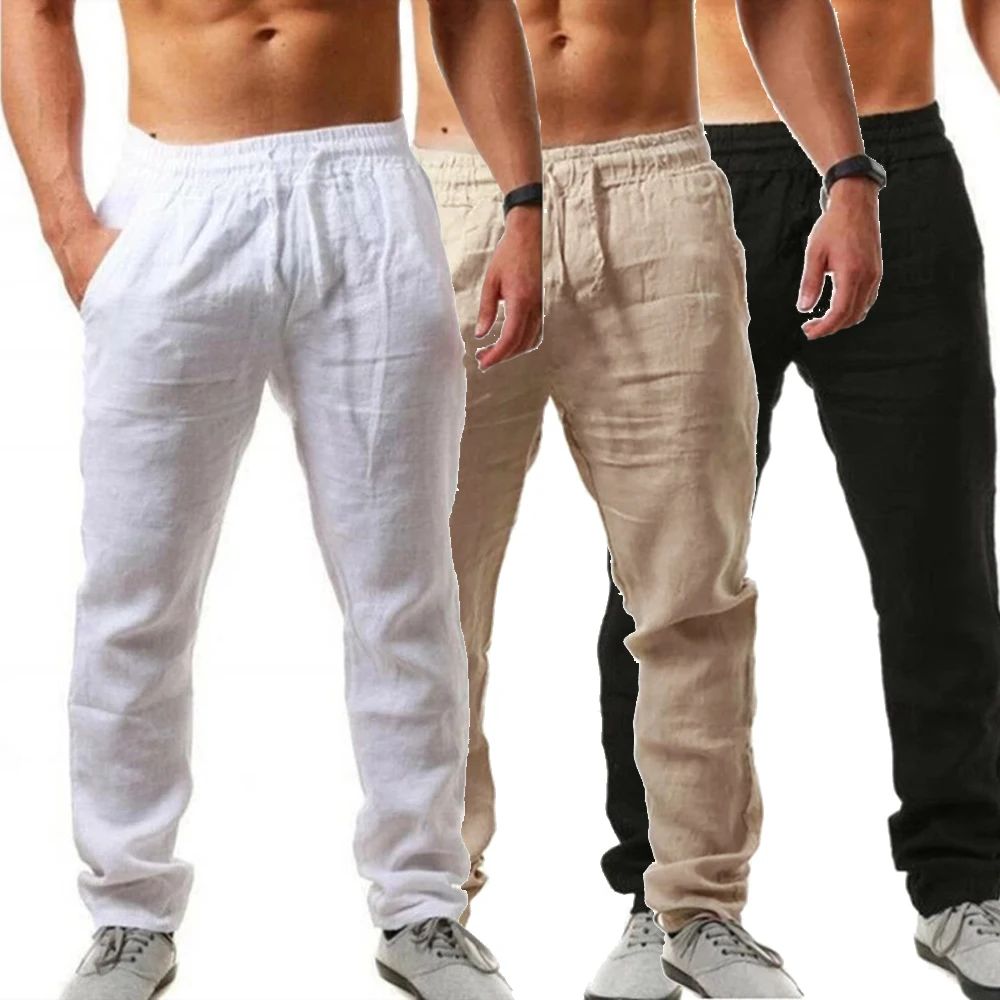 Men's Casual Pants Summer Male Breathable High Quality Trousers Sweatpants Solid Color Fitness Pants Jogging Fitness Streetwear
