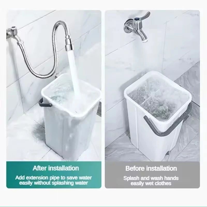 Extensor Universal de Torneira de Aço Inoxidável com Aerador de Bico Anti-respingo e Mangueira de Extensão para Pia de Cozinha