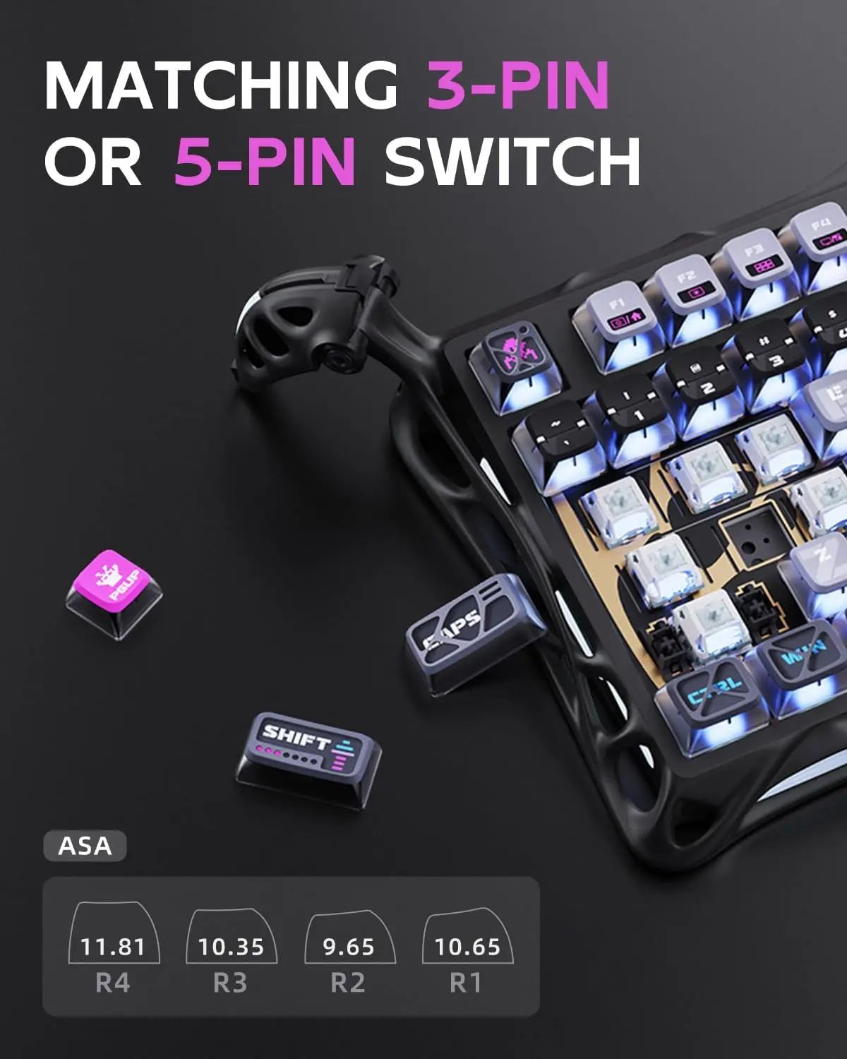 Teclado Mecânico Gravastar K1 Sem Fio Bluetooth em Liga de Alumínio Tri-Modo RGB Acessórios de PC para Jogos E-sports