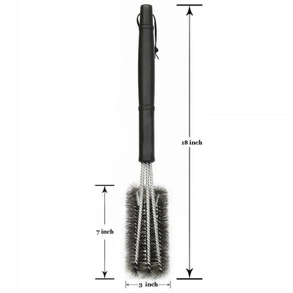Grill Cleaning Brush BBQ Tool Grill Brush 3 Stainless Steel Brushes In 1 Cleanin Bbq Accessories Best Cleaner Barbecue bbq