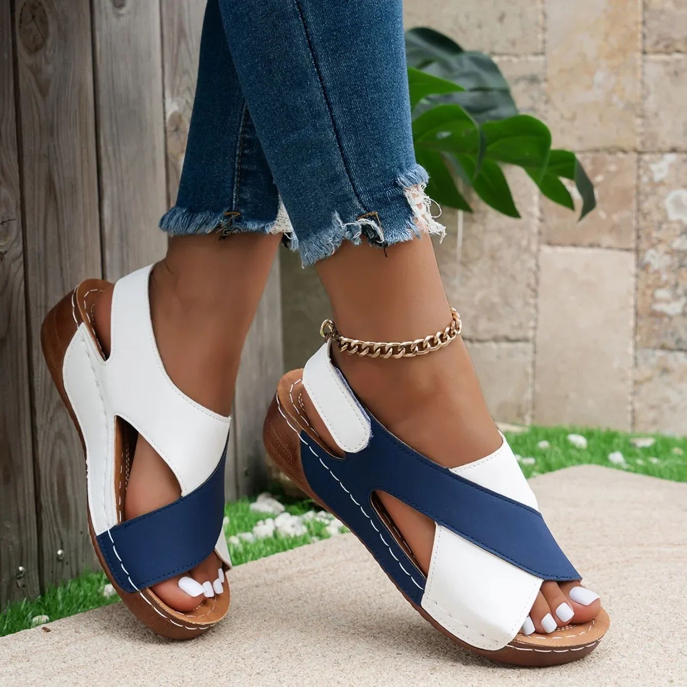 Women Wedges Sandals Summer New Fashion Sandals Lightweight Casual Sandals Shallow Outdoor Beach Shoes Women Sandalias De Mujer