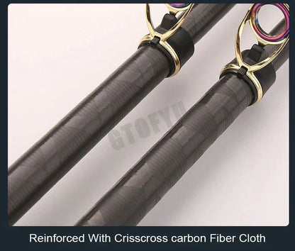 Vara de Pesca Telescópica de 2.1m-4.5m Vara de Surf para Viagem de Spinning 10-250g de Potência Vara de Arremesso de Longa Distância Vara de Baitcasting de Alto Carbono