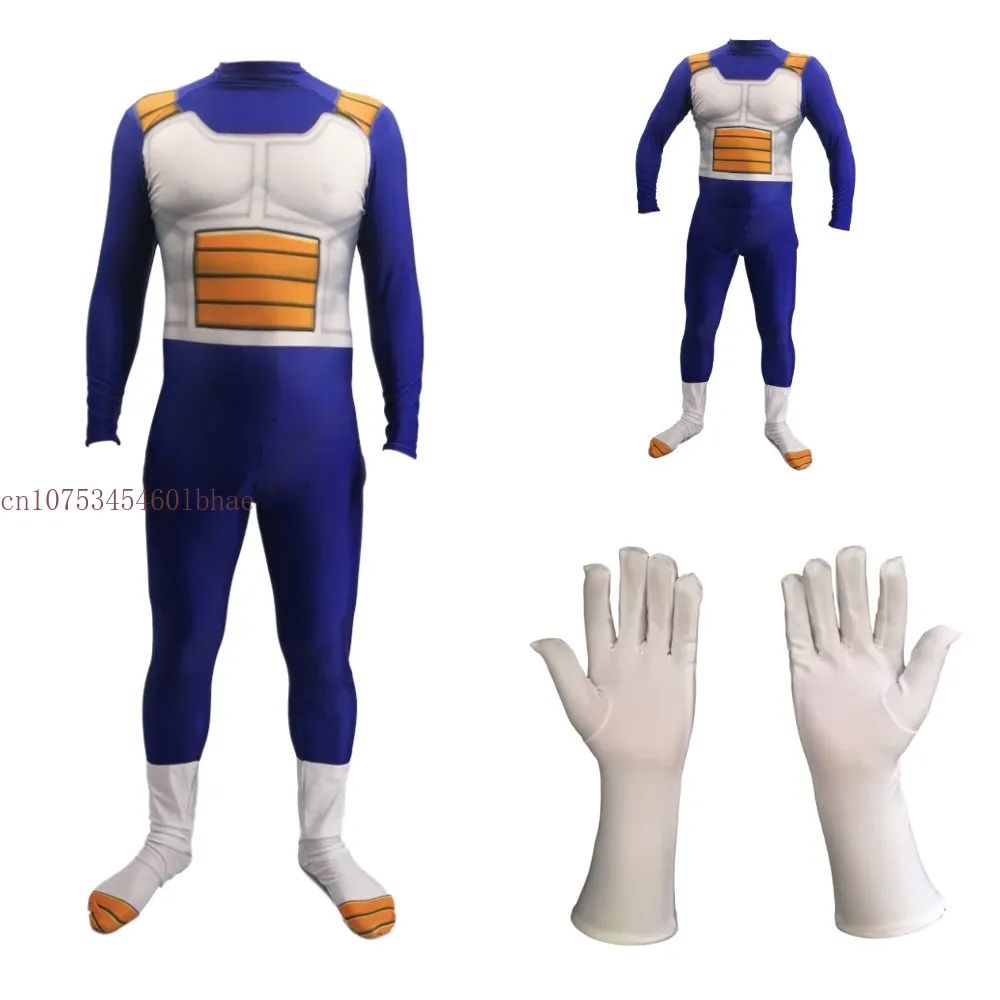 Men's Vegeta TRUNKS Kids Adult Cosplay Costume Super Saiyan Boys Youth GOKU Torankusu Halloween Jumpsuit Bodysuit Party Dress Up
