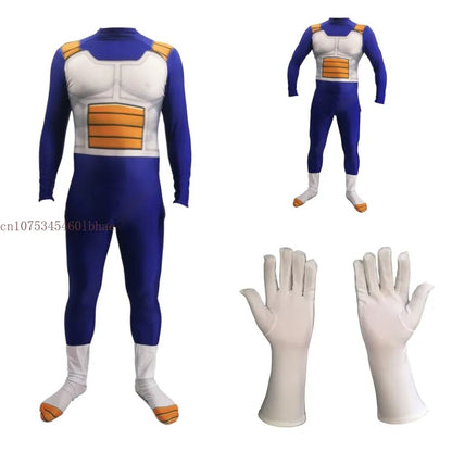 Men's Vegeta TRUNKS Kids Adult Cosplay Costume Super Saiyan Boys Youth GOKU Torankusu Halloween Jumpsuit Bodysuit Party Dress Up