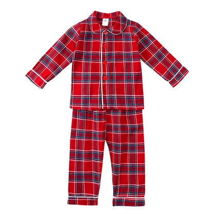 2025 Christmas Pyjamas Sets Kids Girls Boys Loungewear baby Pajamas Matching Family Pjs Winter Baby Soft Velvet Plaid Dress