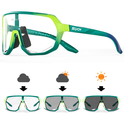 SCVCN Óculos Fotocromáticos Masculinos para Ciclismo Óculos de Sol para Mulheres Esportes Corrida MTB Óculos de Ciclismo para Estrada Mountain Bike