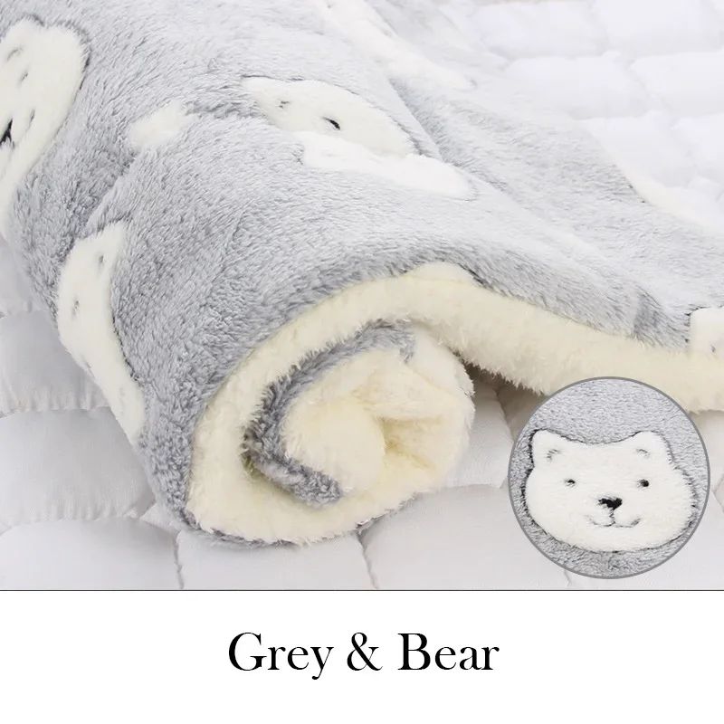 Tapete para Animais de Estimação Espessado Outono/Inverno Canil Quente Manta para Gatos/Cães Tapete Antiderrapante de Flanela Macia de Algodão para Cães Pequenos e Grandes