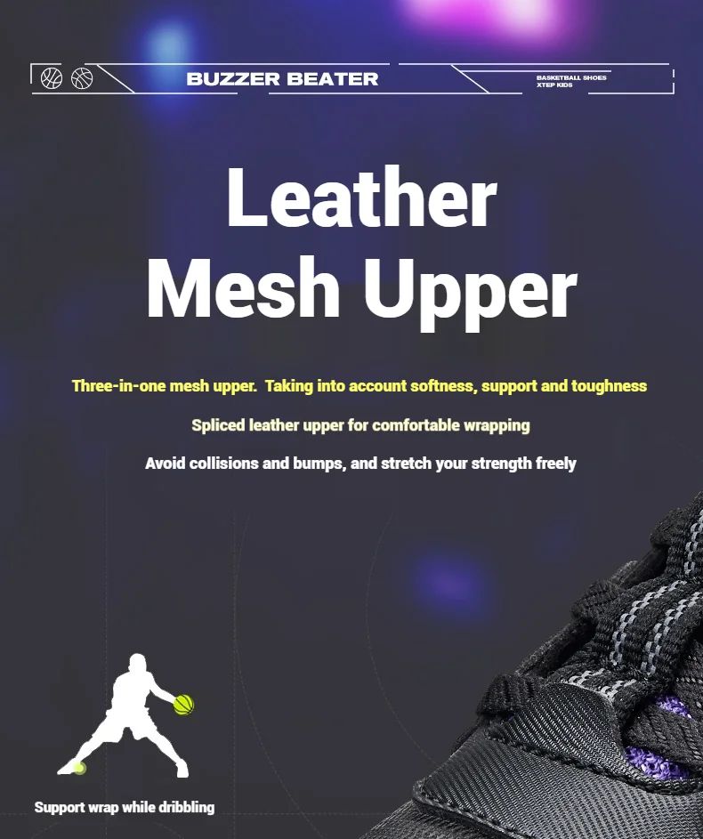 Xtep Teenager's Basketball Shoes 2025 Spring Unisex Mesh Breathable Lightweight Fashion Comfortable Sport Shoes 676415129390