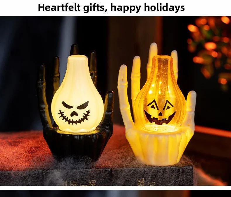 Spooky Atmosphere Decor Halloween Pumpkin Lamp Ghost Hand Light New Prop Eerie Scene Setting Party Decoration Solution