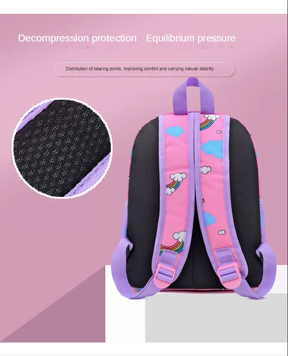Bolsa Escolar Unicórnio de Desenho Animado para Meninos Meninas, Mochila Escolar de Grande Capacidade, Mochila de Jardim de Infância e Ensino Fundamental, Bolsa Infantil Kawaii