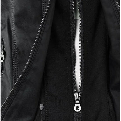 Gothic Faux Leather Jacket Women Coat 2025 Hoodies Winter Autumn Motorcycle Jacket Black Outerwear Leather PU Basic Jacket Coat