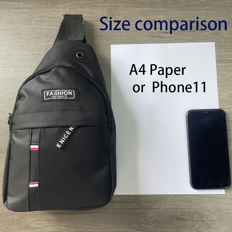 1PC Casual Oxford Men'S Chest Bag - Single Strap Sling Bag for Outdoor Sports, Durable Woven Fabric, Hand Washable