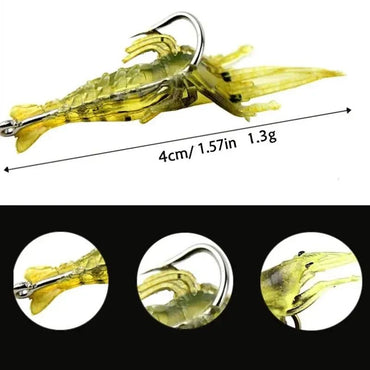10/20/30 PEÇAS Isca Macia de Camarão para Pesca com Anzol, Iscas Artificiais Crankbaits para Pesca, Iscas Artificiais Wobblers para Pesca de Arrasto