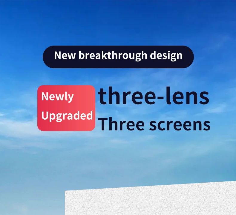 ANSVICAM 12MP 6K UHD WIFI Camera 3-PTZ Outdoor Cam Three Lenses Triple Screens Security Monitor Night Vision Waterproof CCTV