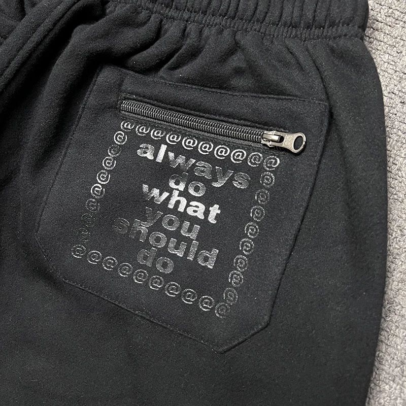 American High Street Black Sweatpants ADWYSD Pants Sunroll Fleece Zipper Pocket Men Women Cleanfit Trousers