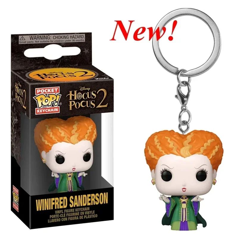 Chaveiro de Bolso FUNKO Disney Chapeleiro Louco Hocus WINIFRED SANDERSON Sarah Mary Bonecos de Ação Modelo Brinquedos
