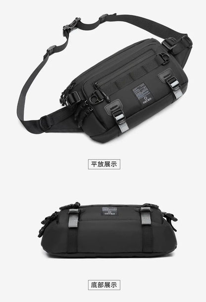 OZUKO  Tactical bag Fanny Pack Outdoor Sports Tactical  Multifunction Waterproof Male Chest Bag Mens Crossbody Bags