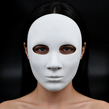 Blank Face Mask Cosplay DIY White Hand-Painted Doodle Thicken Plastic Masks Carnival Masquerade Halloween Party Costumes Props