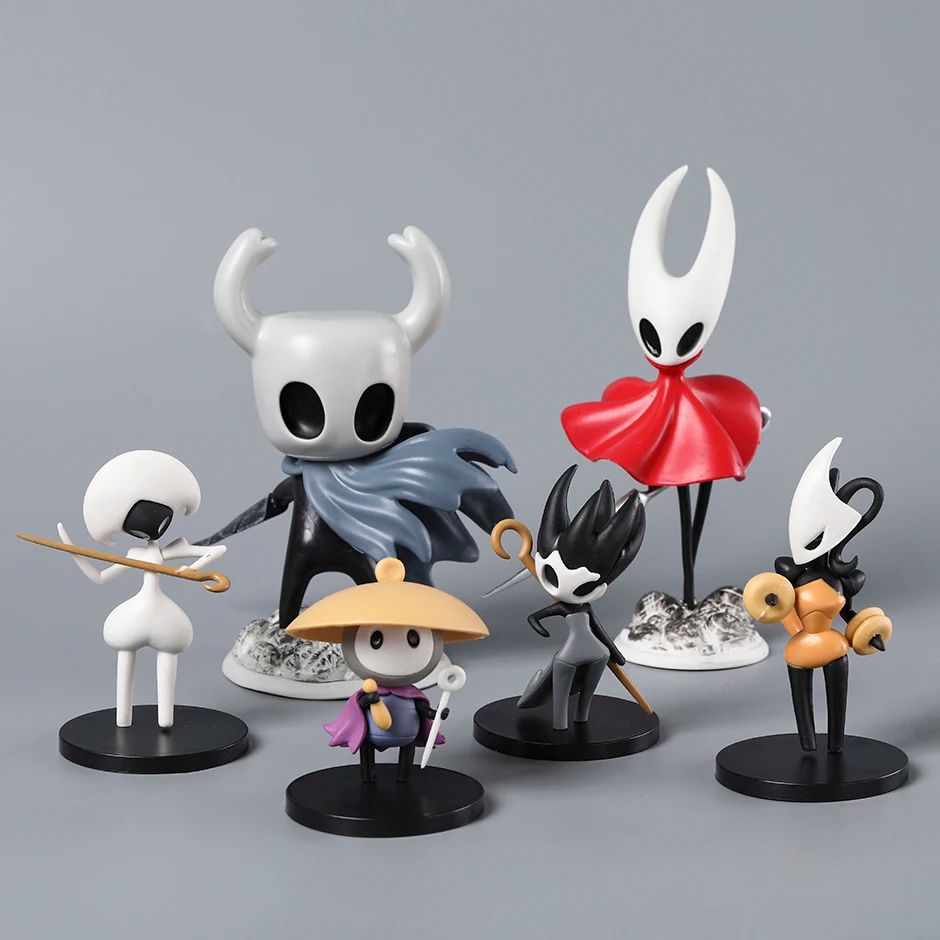 6 peças Hollow Knight Silksong The Knight Hornet Sherma Lace Phantom Shakra PVC Figuras Modelo Enfeites Brinquedos Coleção Presente