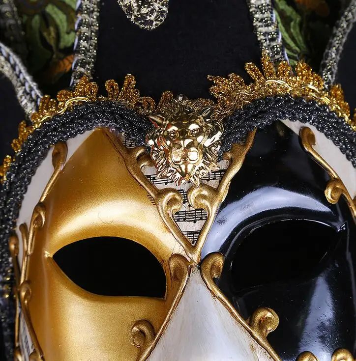 New Clown Mask Adult Masquerade Venice Retro Purple Masks Full Face Cosplay Scary Halloween Witch Mask Props Women Men