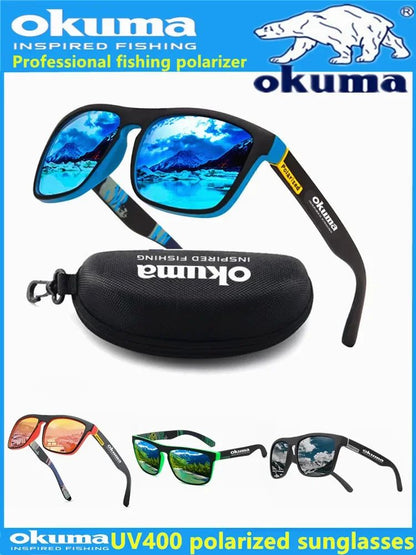 Óculos de sol polarizados Okuma UV400 para homens e mulheres, para caça ao ar livre, pesca, ciclismo, óculos de sol, caixa opcional