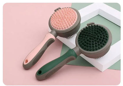 Cat Hair Removal Pet Brush Double Sided Massaging Retractable Self Cleaning Soft Pet Grooming Brush with Handle Pet Loose Hairs