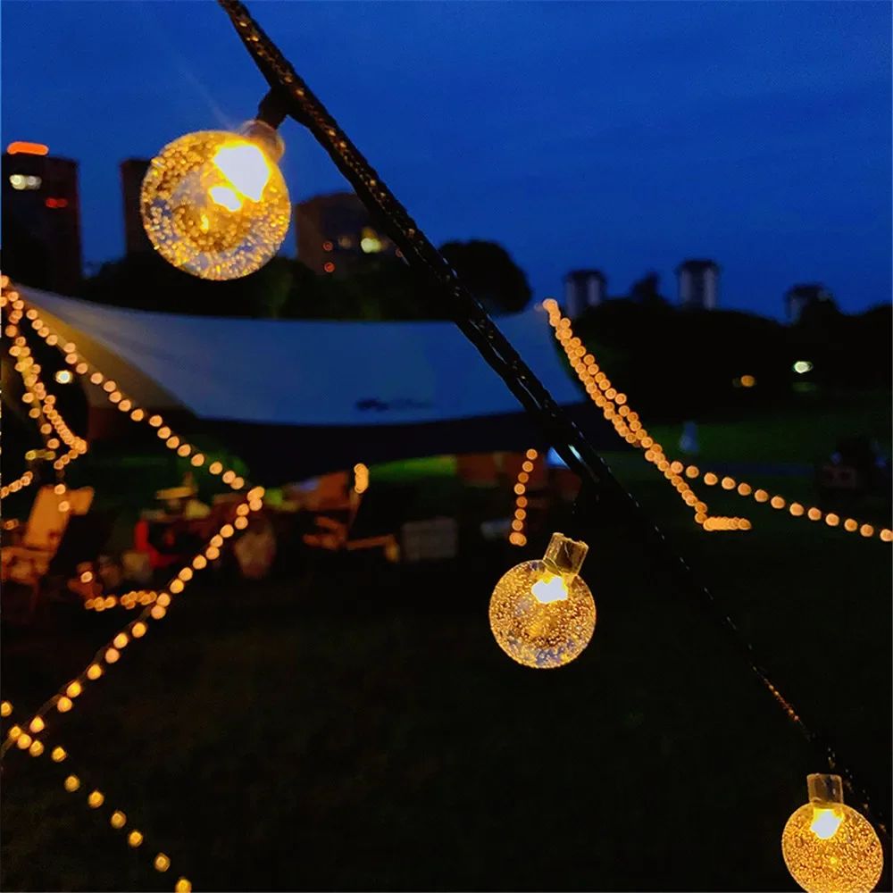 LED Bubble Ball String Lights Golden Glow Battery Operated Indoor Fairy Lights for Wedding Holidays New Year 2026 Decorations