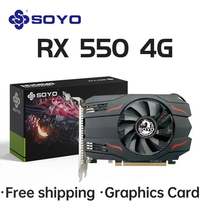 SOYO AMD Radeon RX550 4GB GPU GDDR5 14nm For Desktop PC Games Video RX560 Graphics Card 128bit  RX 550 Computer Components