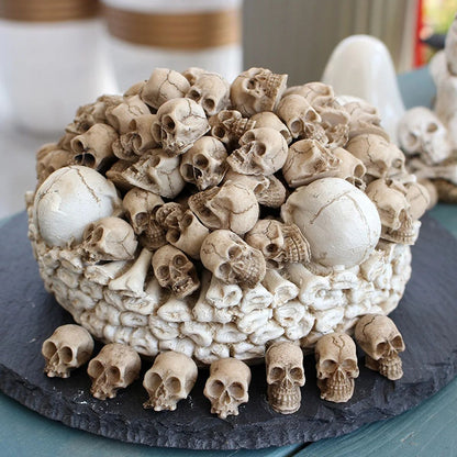 20pcs Halloween Decorative Skeleton Head Miniature Ornaments Outdoor Home Garden Lawn Unique Flower Pot Decorative Skull Statue