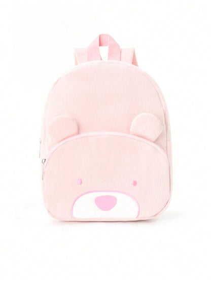 Cute Cartoon Bear Embroidered Corduroy Children's Backpack Suitable for Boys and Girls Kindergarten Elementary School Gifts