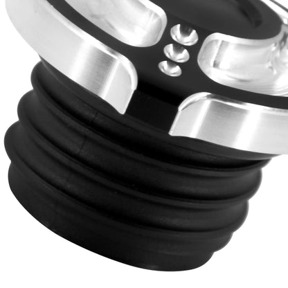 Tampa de combustível/óleo cromada preta para motocicleta Harley Sportster 883 1200 XL XR Iron Dyna Touring Softail FLHR